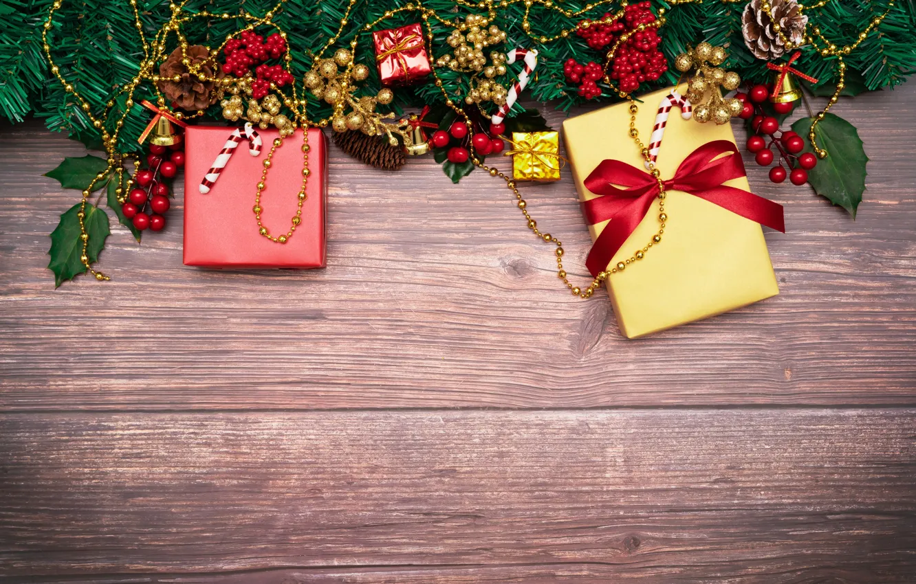 Фото обои украшения, Новый Год, Рождество, подарки, Christmas, wood, New Year, decoration