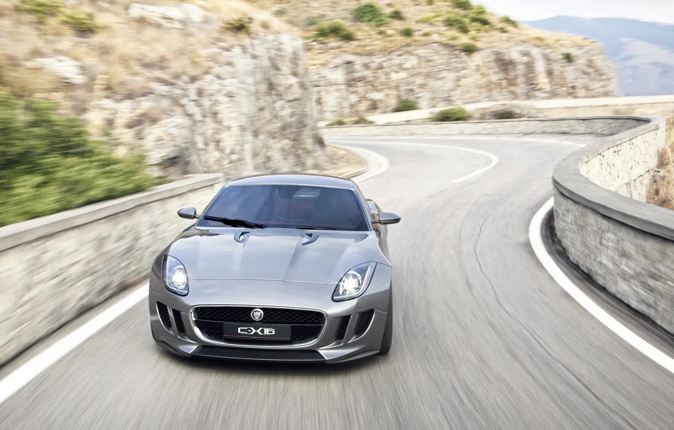 Фото обои дорога, скорость, Jaguar, cars, auto, 2011, гибрид, C-X16