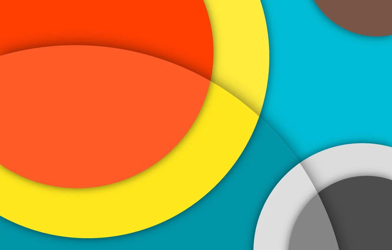 Фото обои Orange, Android, Circles, Blue, Design, 5.0, Line, Yellow