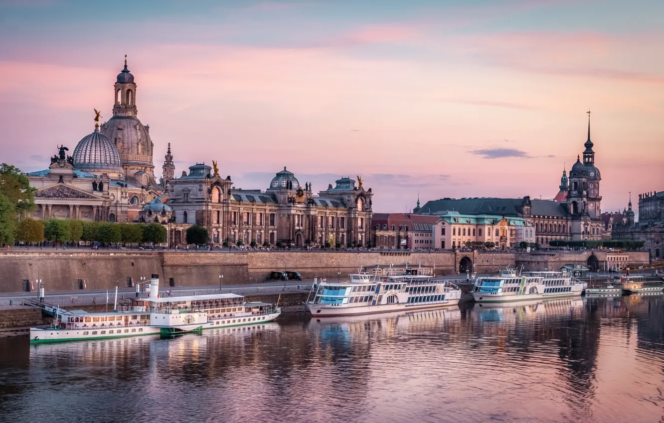 Фото обои река, Германия, Дрезден, Germany, Dresden