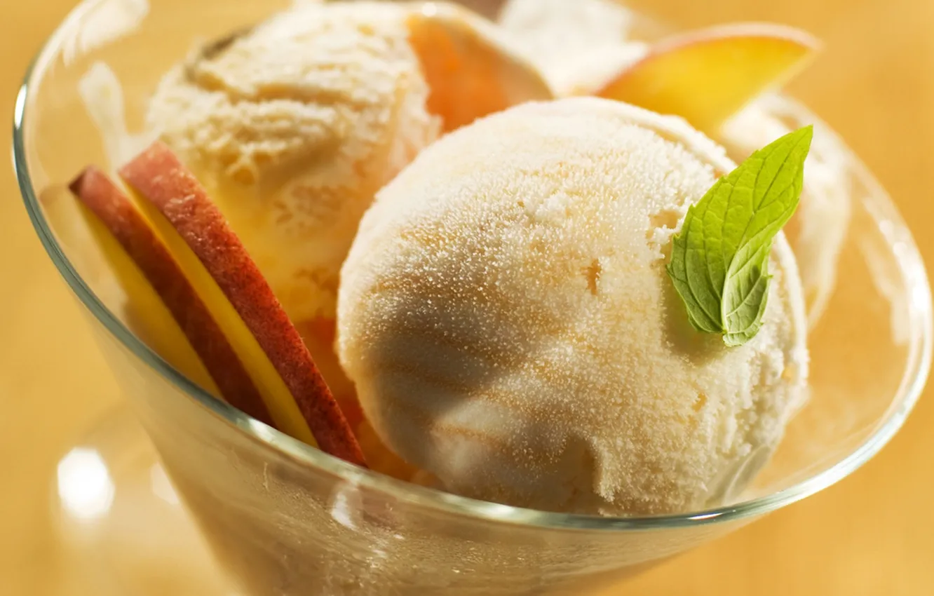 Фото обои шарики, мороженое, мята, десерт, ice cream