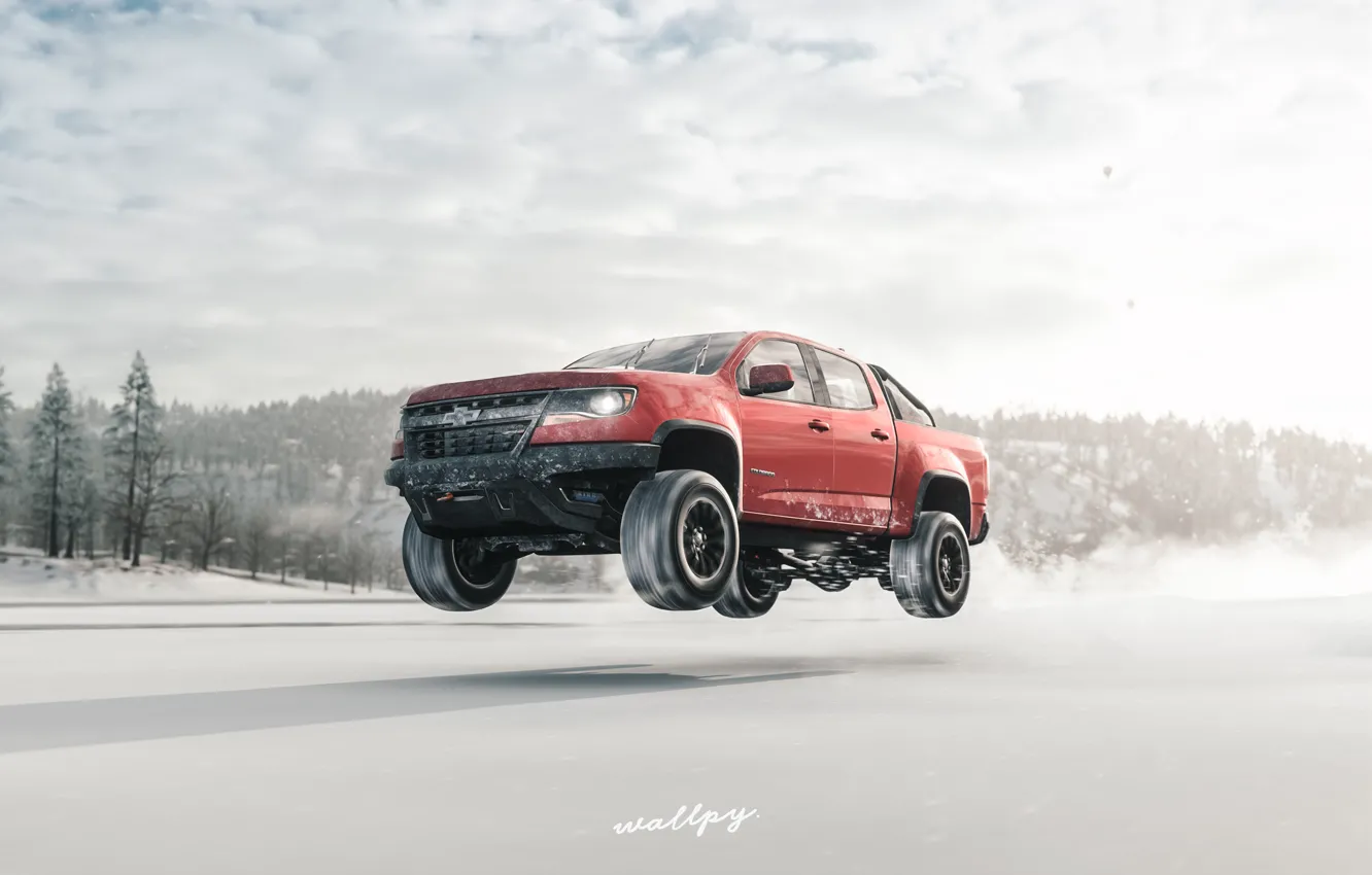 Фото обои Chevrolet, Microsoft, 2018, Colorado, game art, Forza Horizon 4, by Wallpy