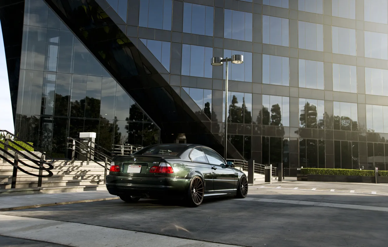 Фото обои BMW, Windows, E46, Building, M3, Dark green