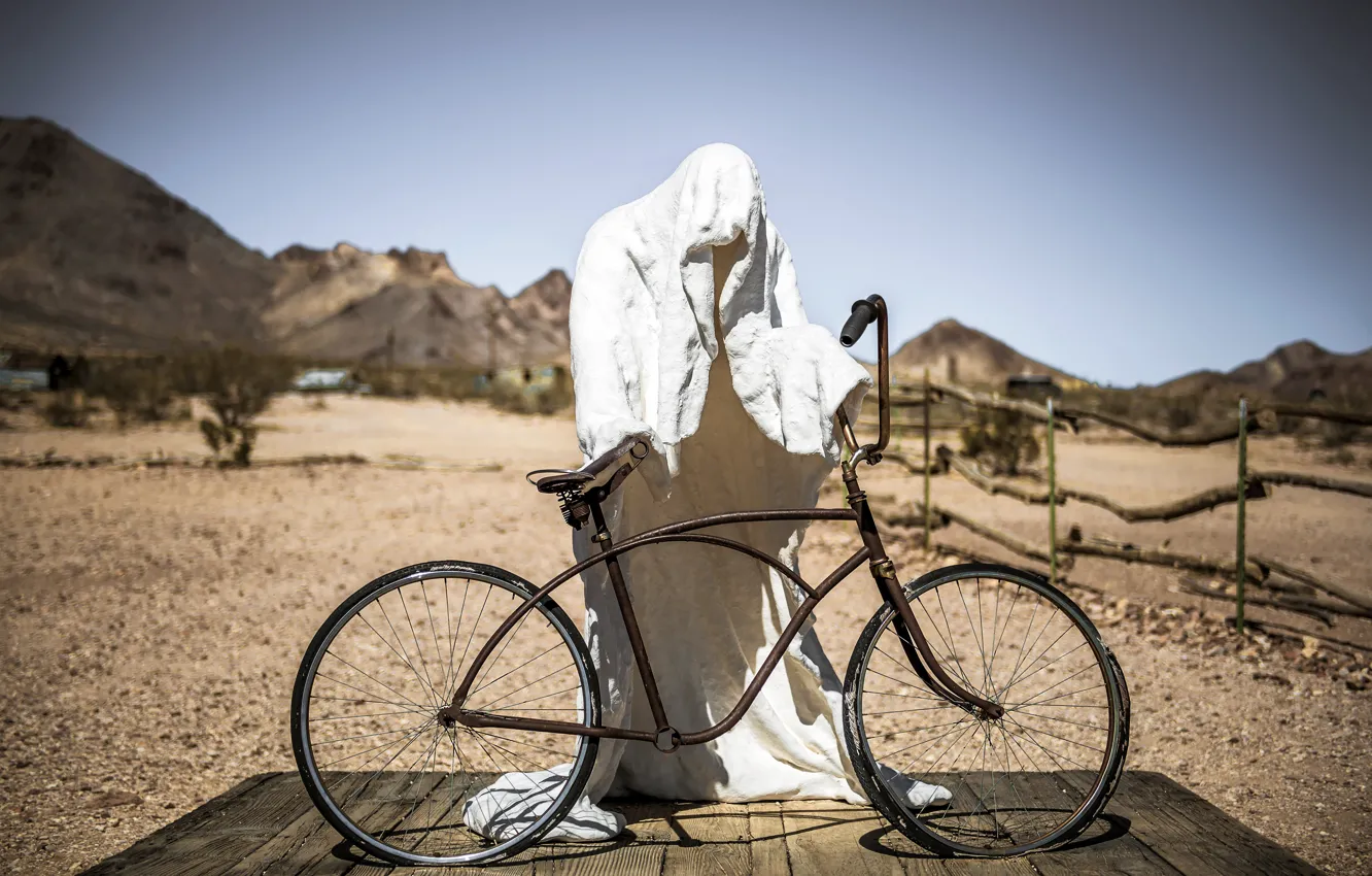 Фото обои велосипед, призрак, Ghost Rider, привидение