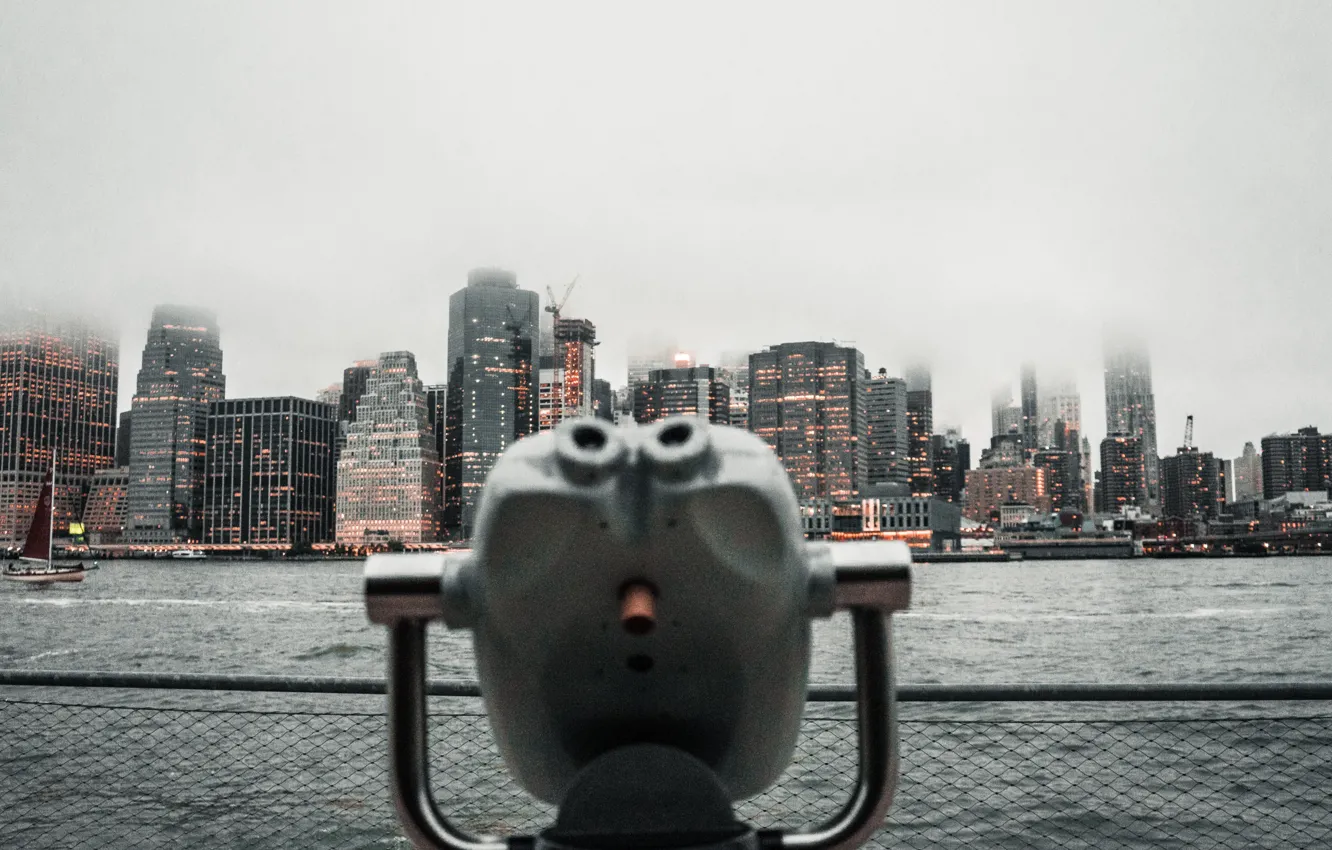 Фото обои вода, здание, здания, небоскребы, облако, New-York, смотровая площадка, дневное время