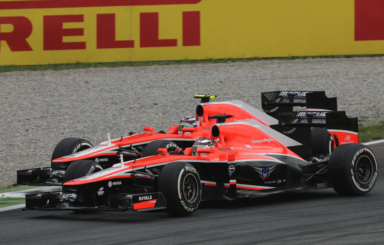 Фото обои Formula 1, Marussia, Jules Bianchi, MR02, Max Chilton