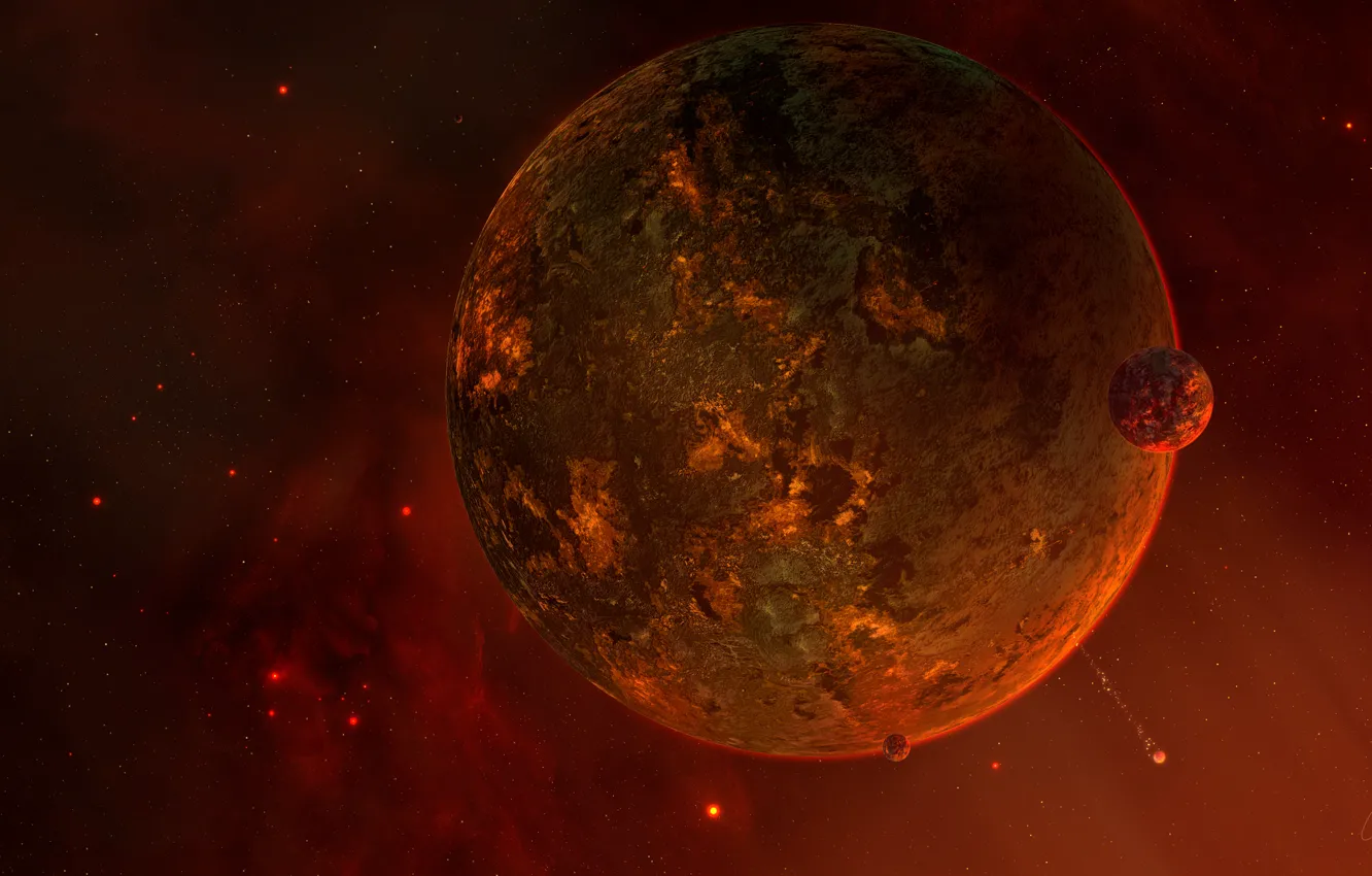 Фото обои planet, satellite, Sci Fi