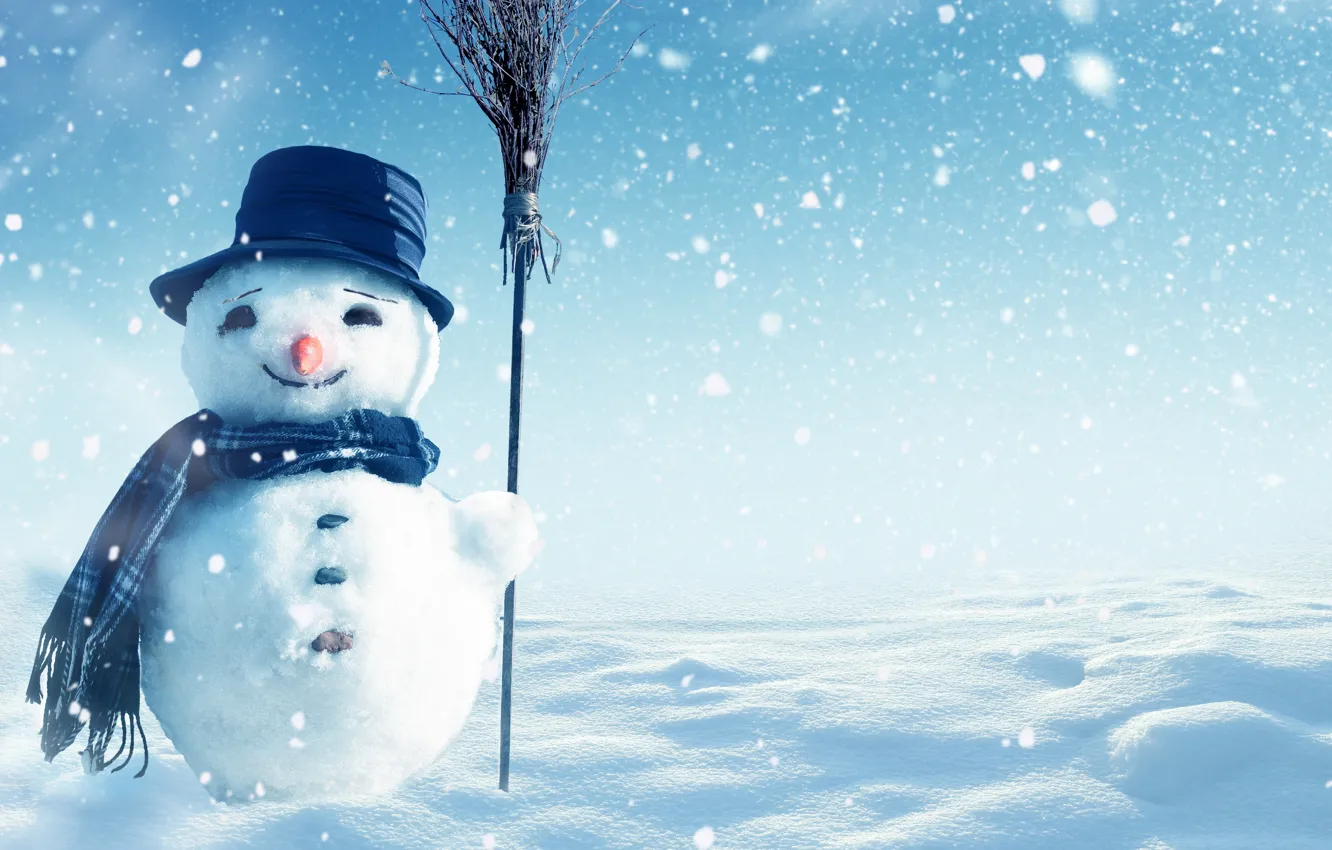 Фото обои christmas, winter, snow, snowman