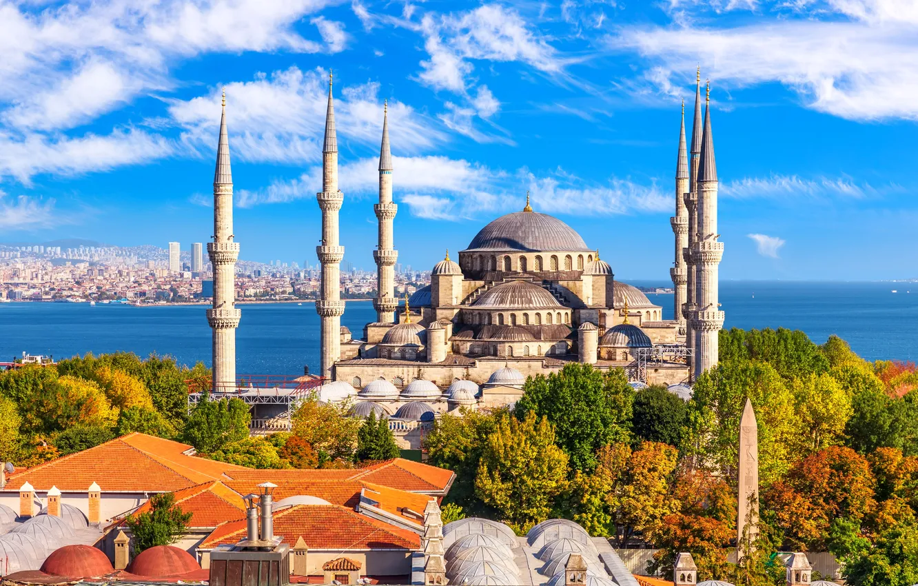 Фото обои city, sky, blue, old, asian, turkey, history, istanbul