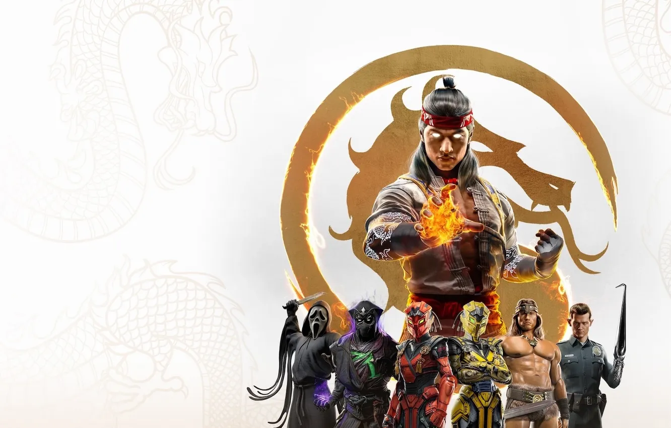 Фото обои terminator, Liu Kang, Conan The Barbarian, DLC, cyborg, Noob Saibot, Sektor, Cyrax