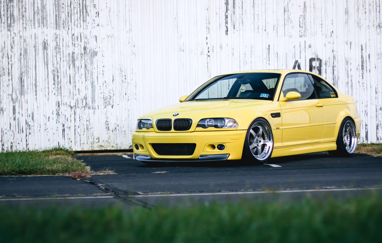 Фото обои BMW, Yellow, E46