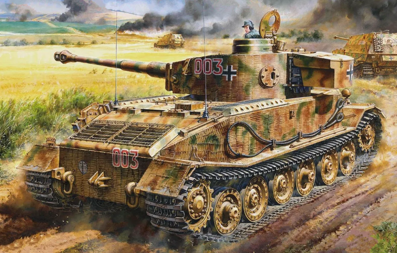 Фото обои Германия, танк, вермахт, Panzerkampfwagen VI, панцерваффе, Тяжелый, Sd.Kfz.181, Masami Onishi