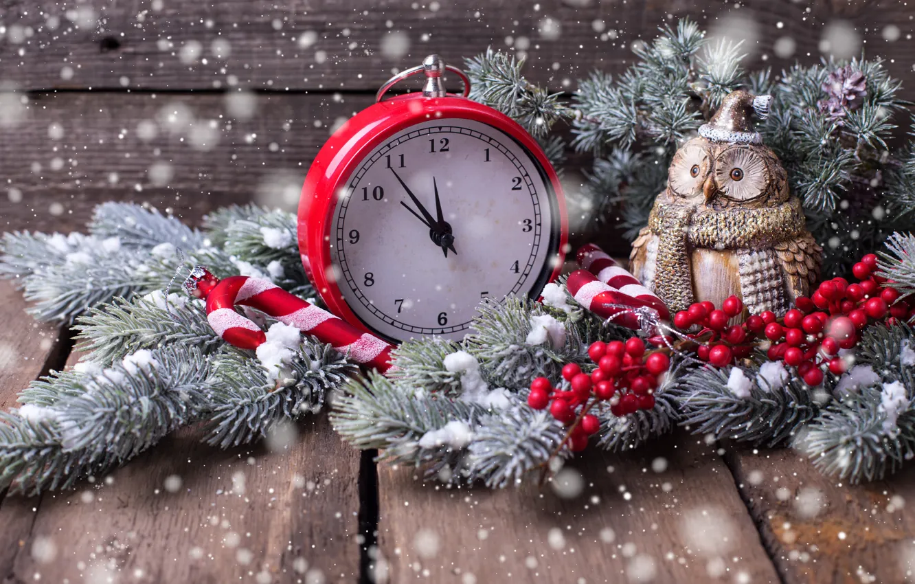 Фото обои снег, украшения, елка, Новый Год, Рождество, happy, Christmas, wood