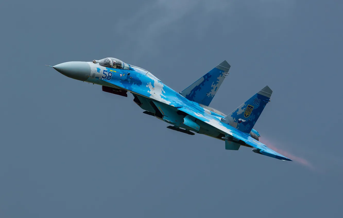 Фото обои Истребитель, Украина, Форсаж, Су-27, ВВС Украины