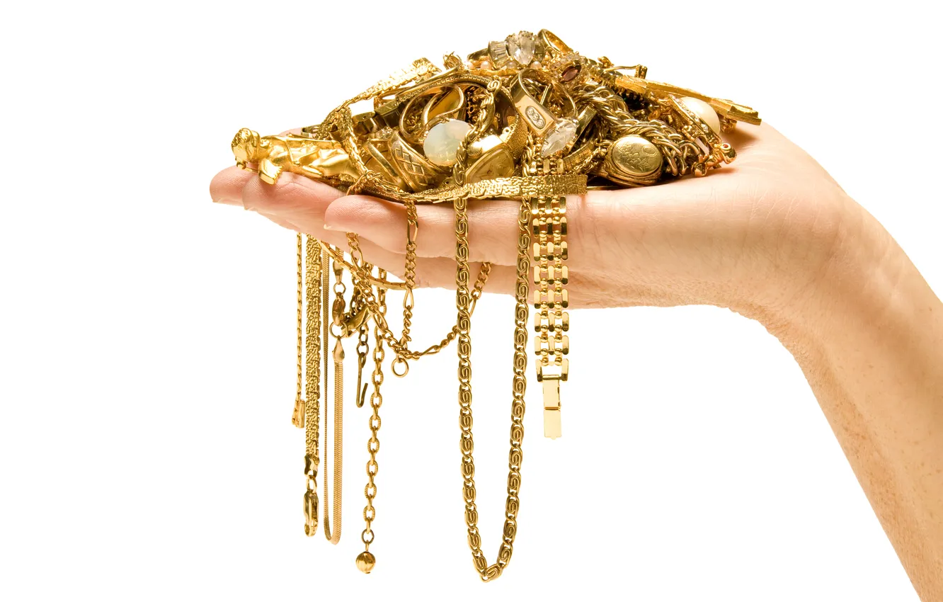 Фото обои фон, золото, часы, рука, браслеты, цепочки