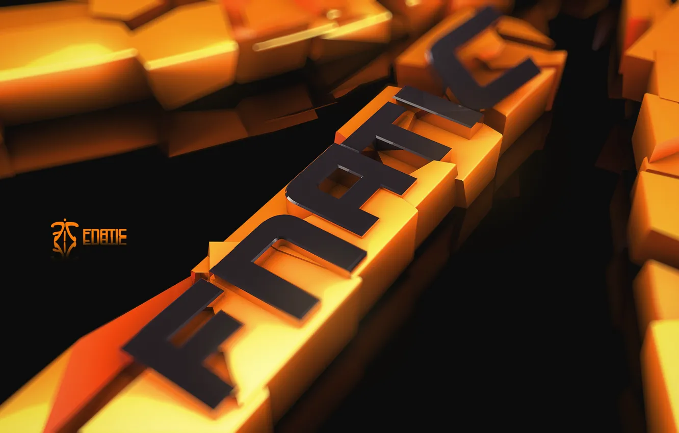 Фото обои logo, gold, art, block, bokeh, hots, dota 2, fnatic