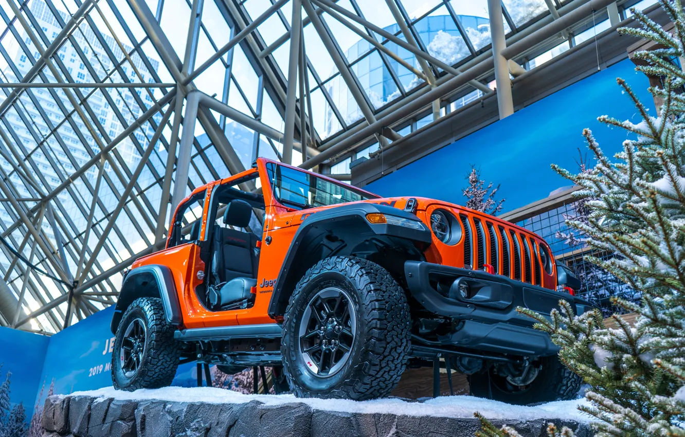 Фото обои car, cars, jeep, orange, track, toronto, 2019, Autoshow