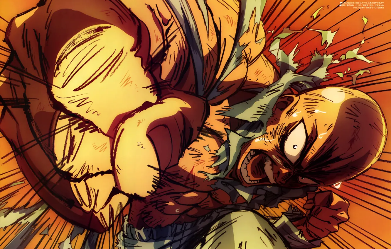 Фото обои гнев, ярость, удар, Anime, кулак, One Punch Man