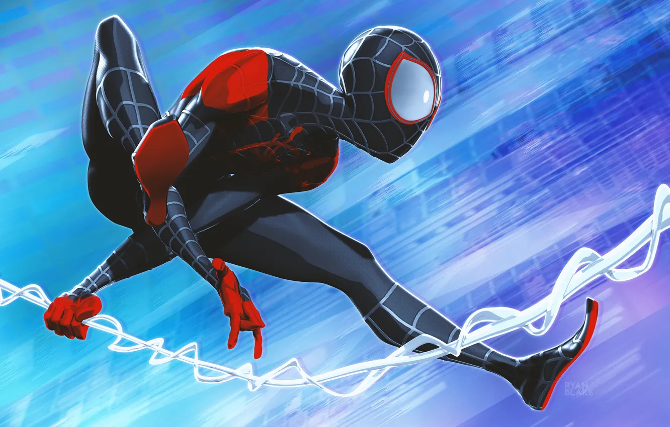 Фото обои Art, Spider Man, Miles Morales, Ryan Blake