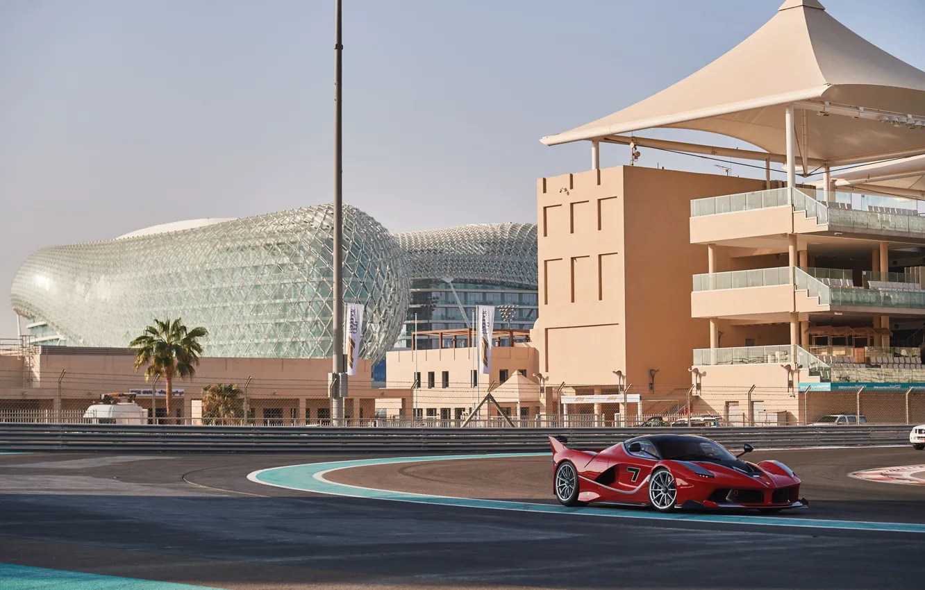 Фото обои Ferrari, Dubai, FXX, Yas Marina Circuit, Ferrari FXX-K, racing track, track car