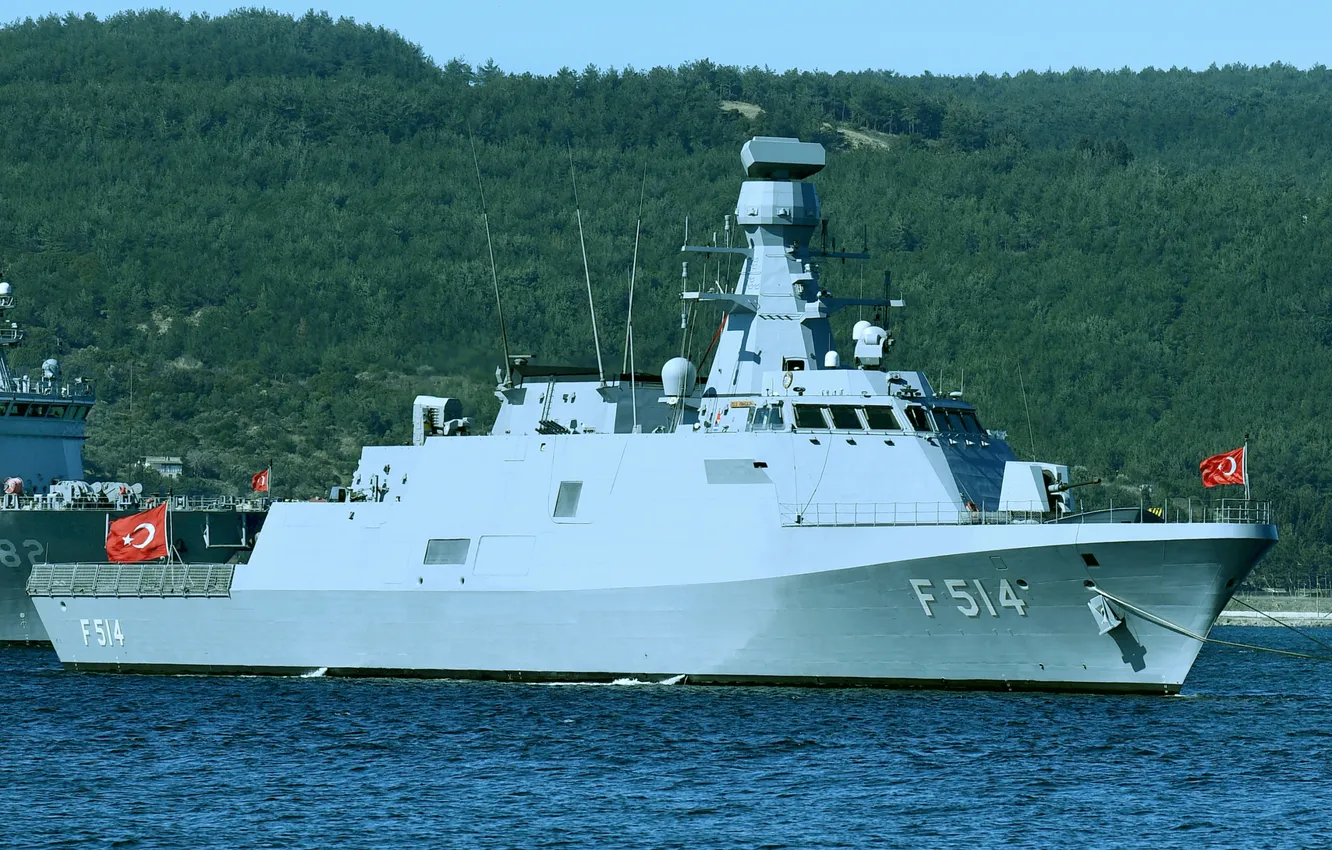 Фото обои корвет, ВМС Турции, F 514, TCG Kinaliada