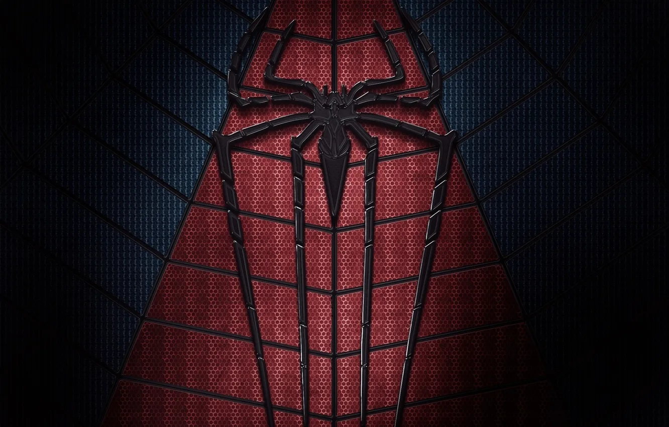 Фото обои черный, паук, эмблема, amazing spider man