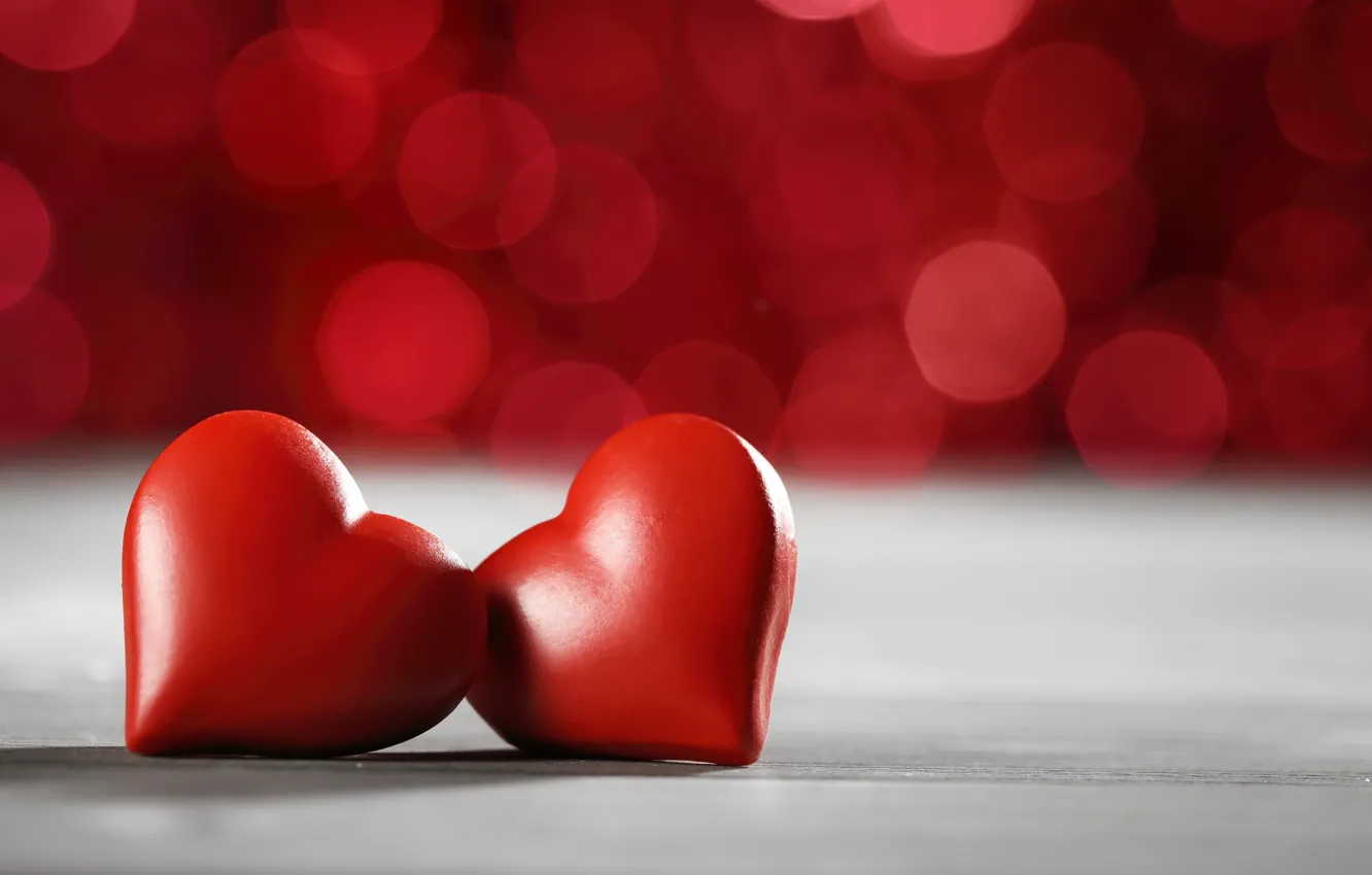 Фото обои red, love, romantic, hearts, bokeh, valentine`s day