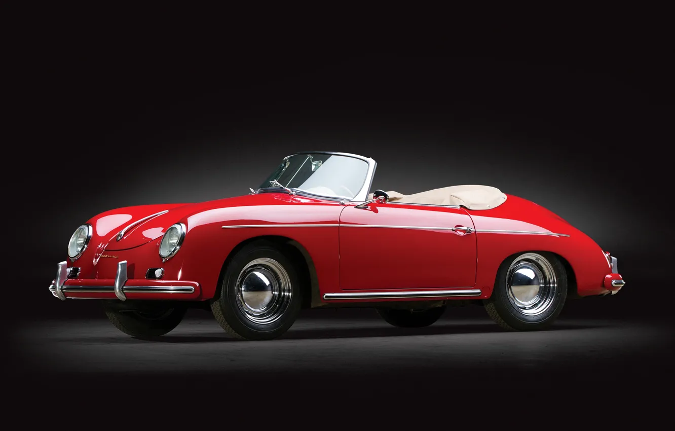 Фото обои Porsche, red, 1959, 356, Porsche 356A 1600 Convertible D