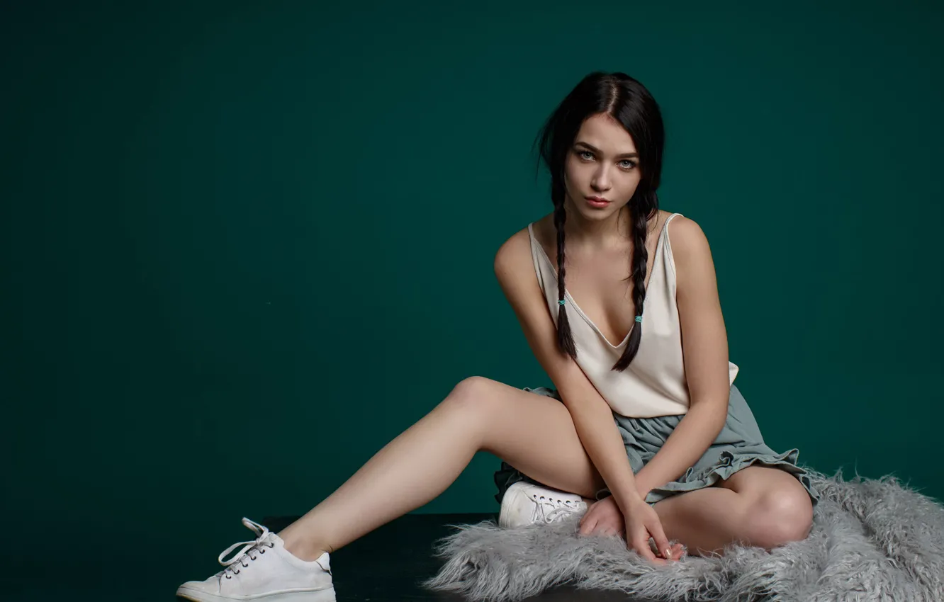 Фото обои майка, косички, ножки, губки, Александр Гранкин