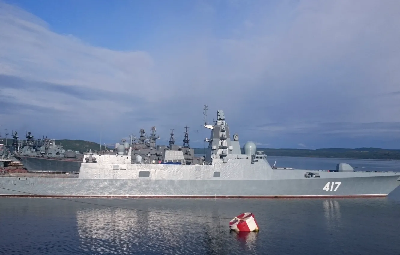 Фото обои корабль, ВМФ, фрегат, СКР, сторожевой, Североморск, Северный Флот, &ampquot;Адмирал Горшков&ampquot;