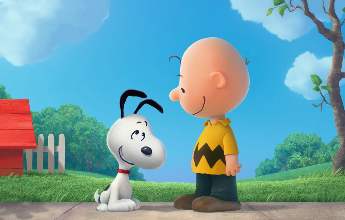 Фото обои Beagle, Snoopy, The Peanuts, Woodstock, Snoopy and Charlie