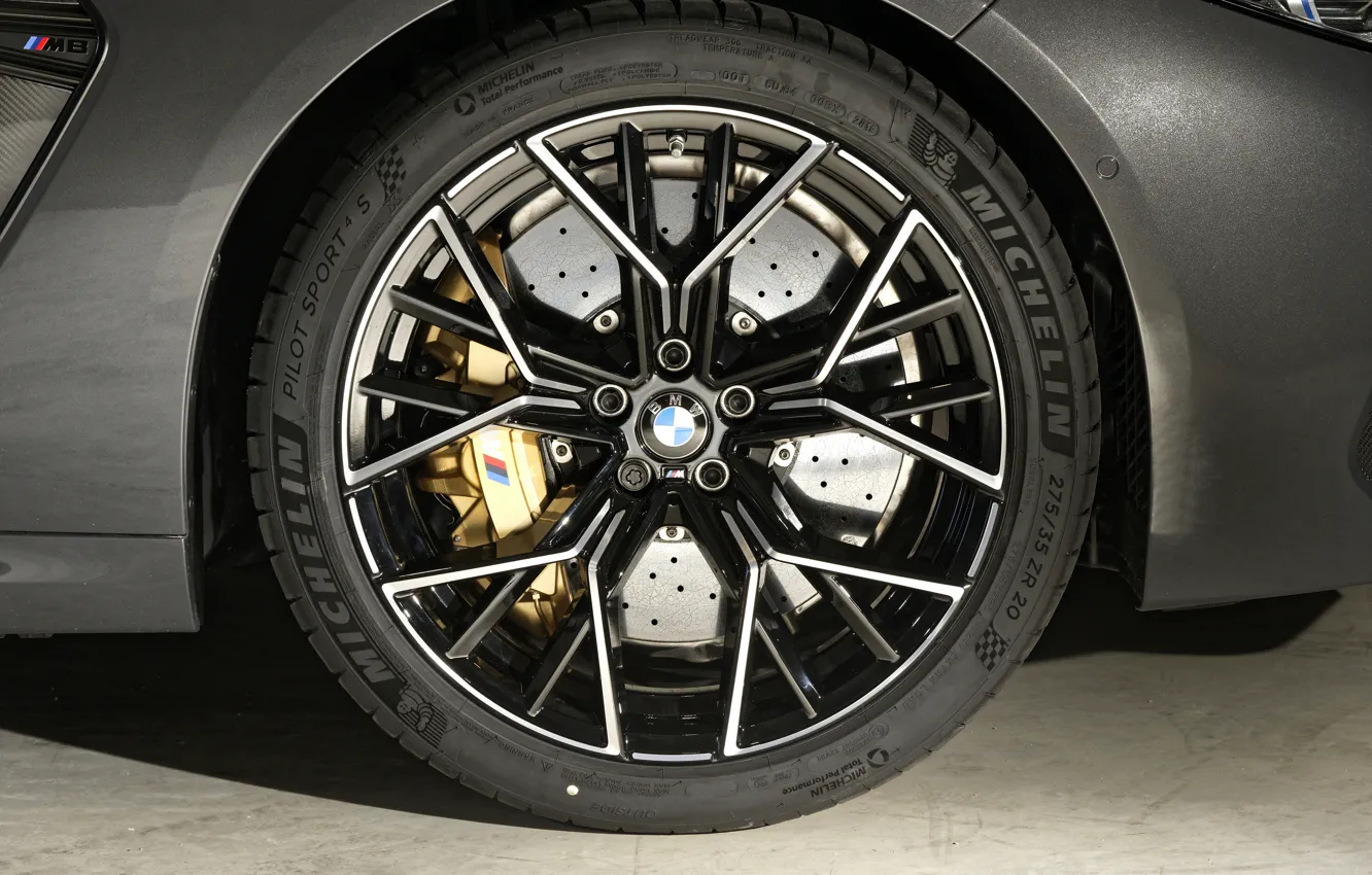 Фото обои колесо, BMW, диск, кабриолет, 2019, BMW M8, M8, F91