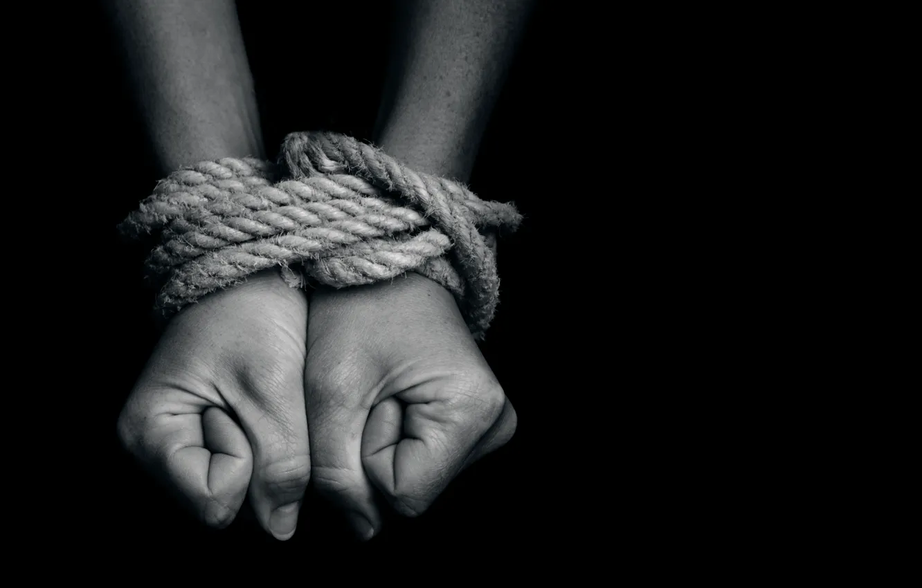 Фото обои hands, rope, bondage