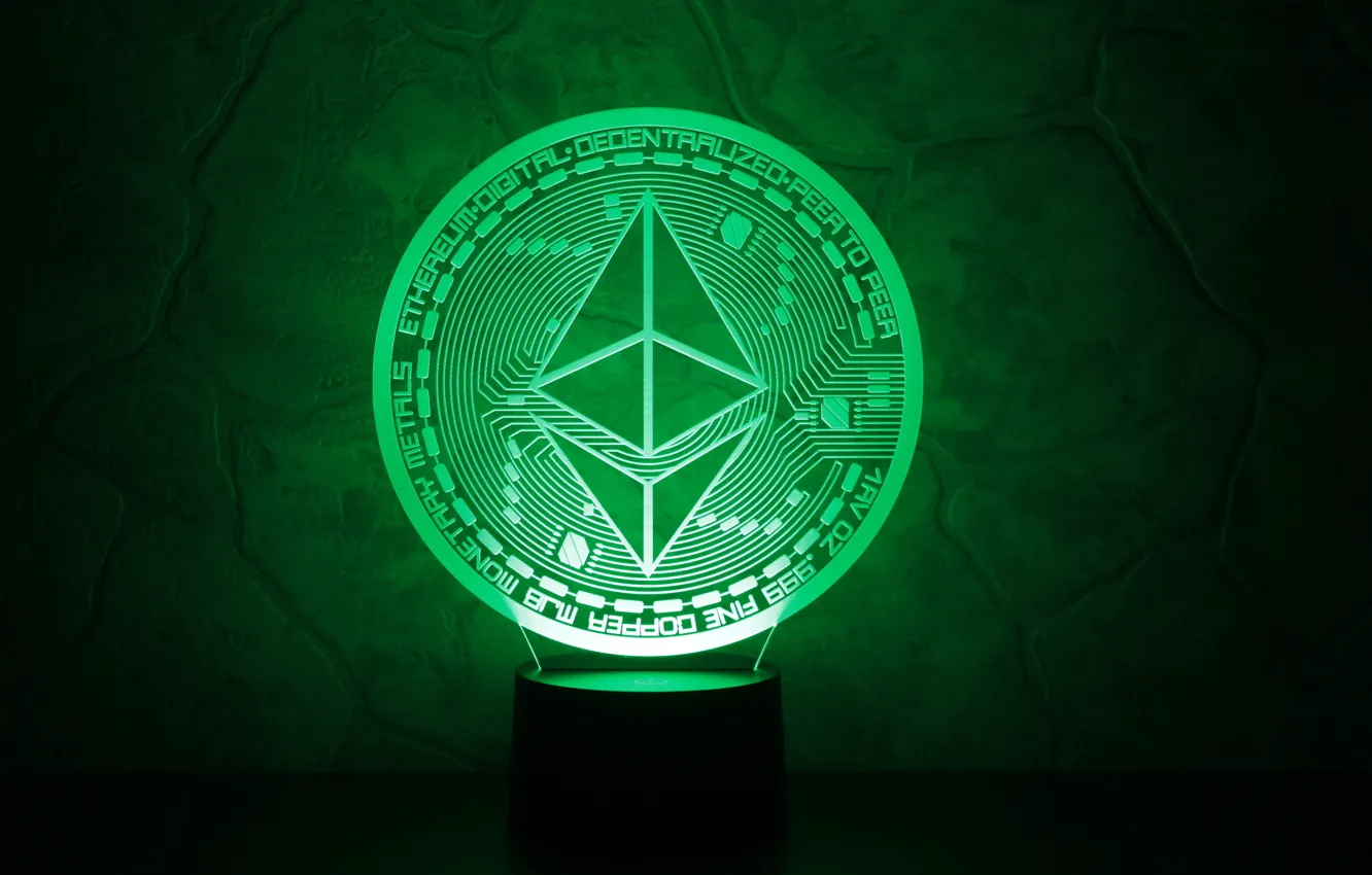 Фото обои green, эфир, cryptocurrency, eth, ethereum