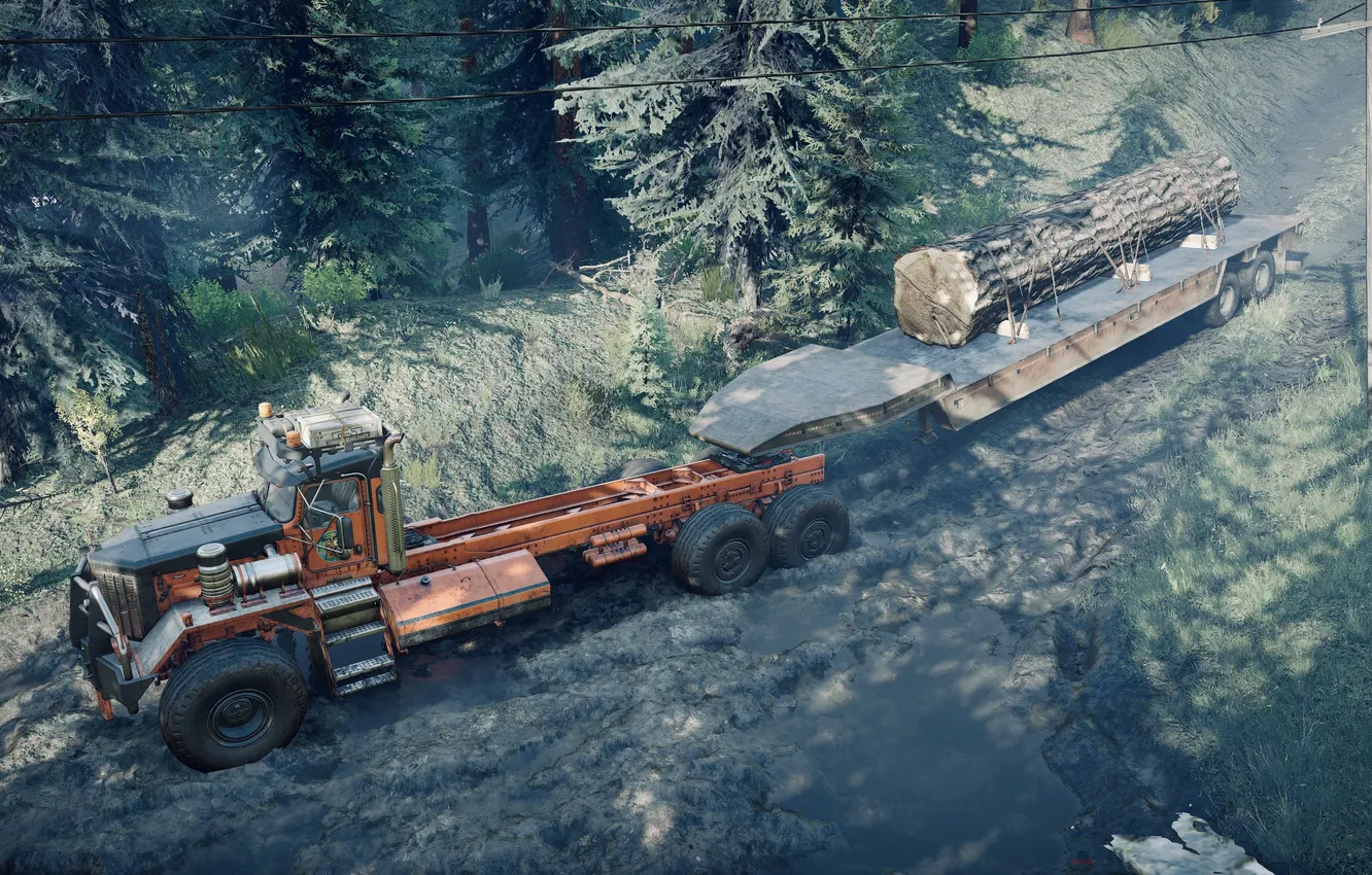 Фото обои HDR, Wood, Water, Game, Trailer, Trees, Mud, UHD