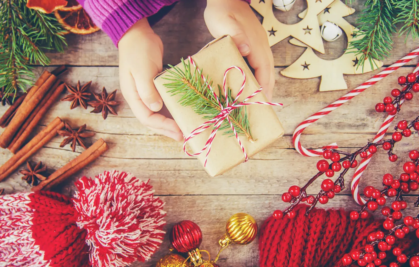 Фото обои украшения, Новый Год, Рождество, подарки, happy, Christmas, vintage, wood