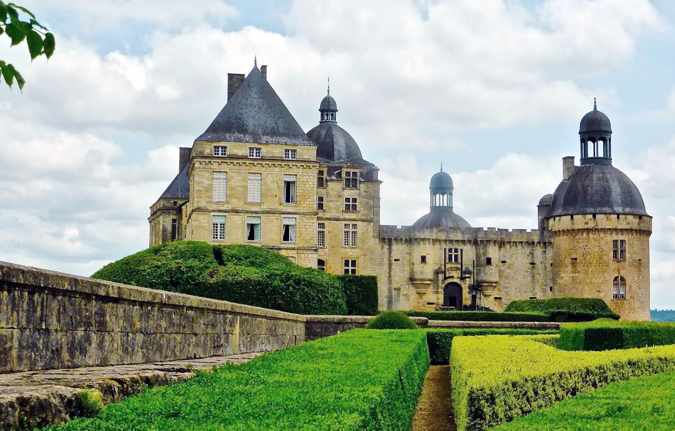 Фото обои замок, Франция, сад, крепость, Dordogne, Chateau de Hautefort