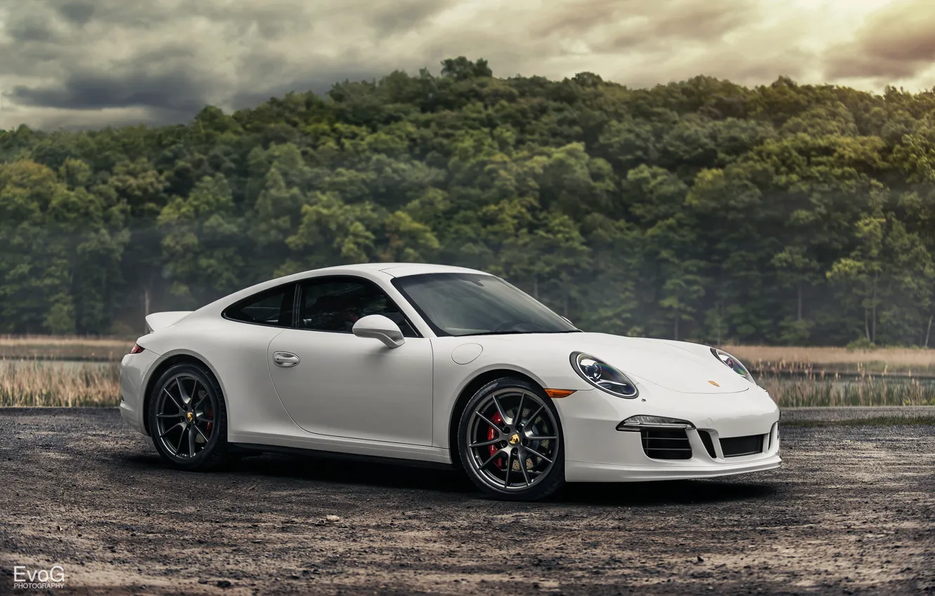 Фото обои белый, 911, Porsche, white, порше, Carrera, Evano Gucciardo
