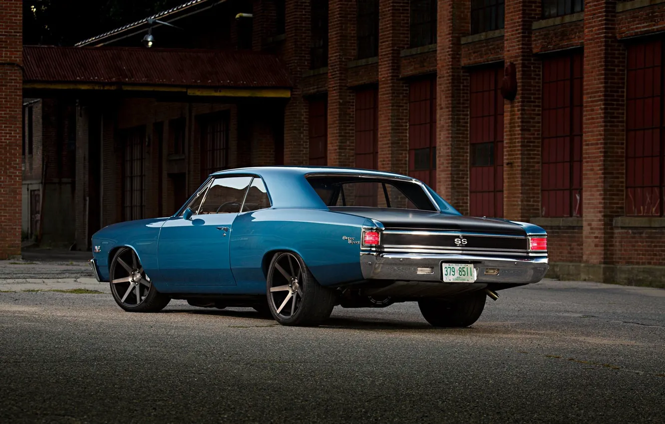 Фото обои Chevrolet, Blue, Coupe, Chevelle, Muscle car, Big Block