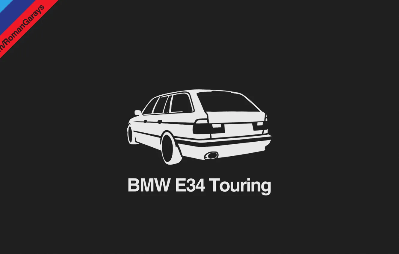 Фото обои BMW, Dark, Helvetica, Car, Design, Black, Wallpaper, E34