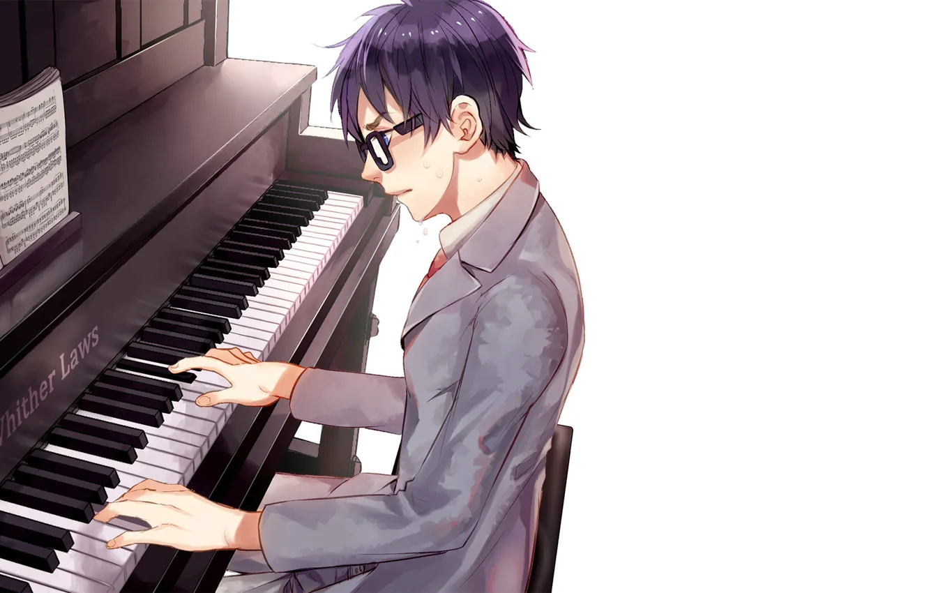 Фото обои аниме, арт, парень, пианино, Shigatsu wa Kimi no Uso, Твоя апрельская ложь