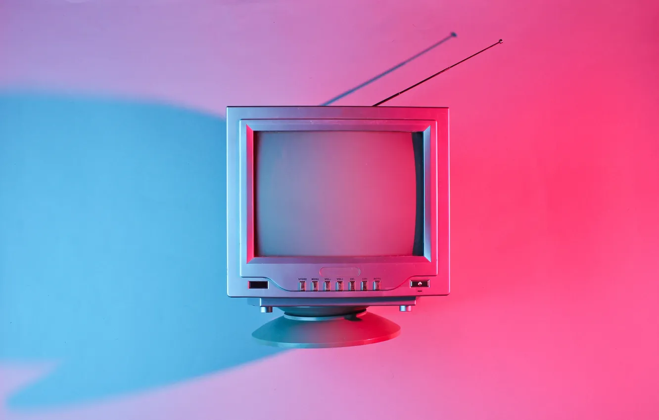 Фото обои vintage, technology, trend, television, synthwave, top view, vaporwave