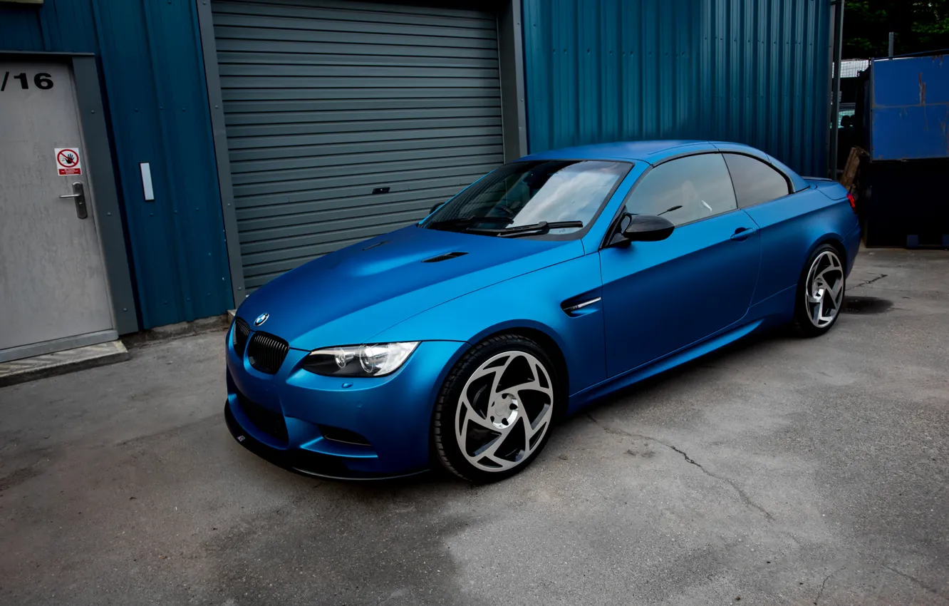 Фото обои BMW, blue, Matte, metallic, wrap