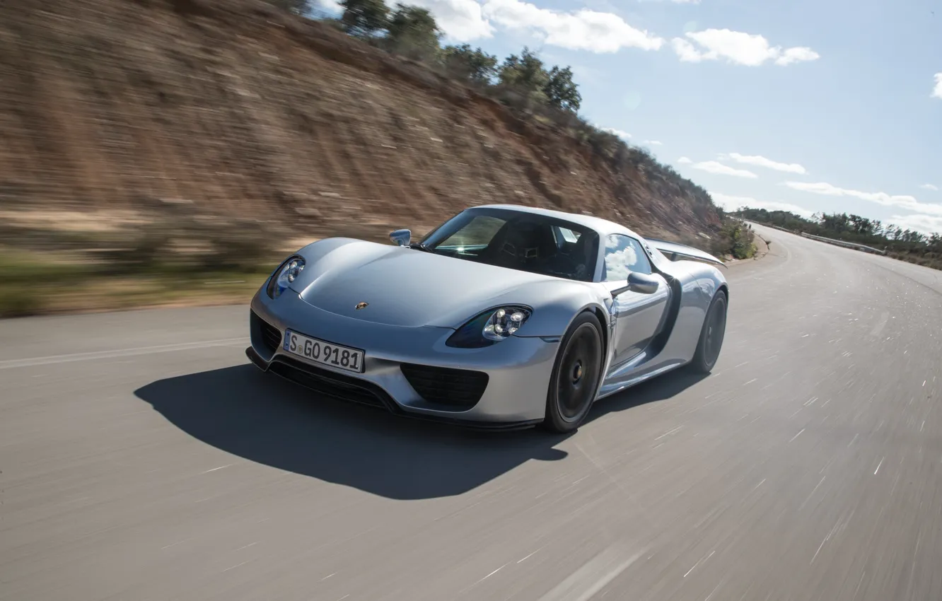 Фото обои дорога, движение, Porsche, порше, Porsche 918 Spyder