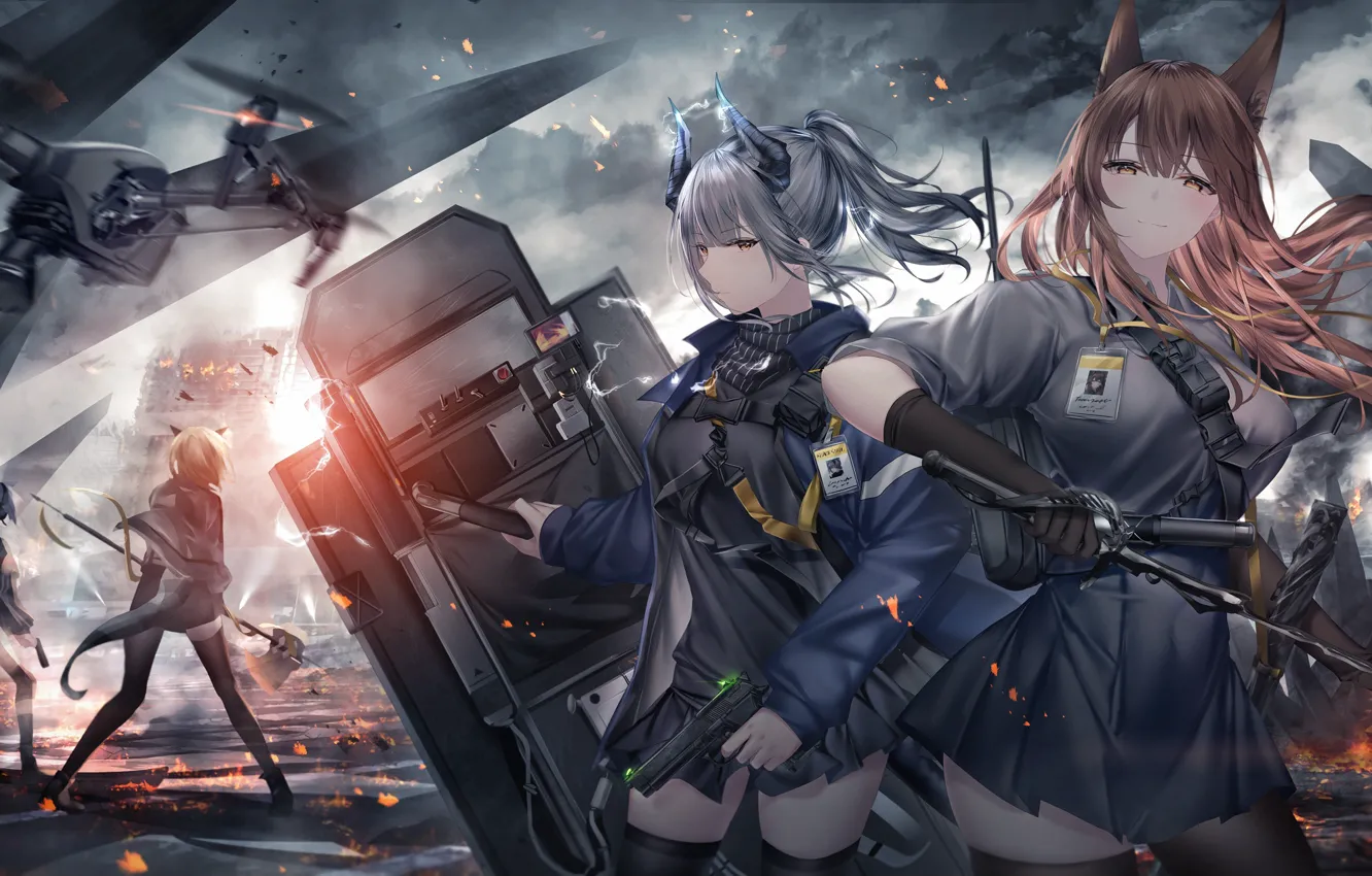 Фото обои девушки, война, Gun, Jessica, Vanilla, Franka, Arknights, Liskarm