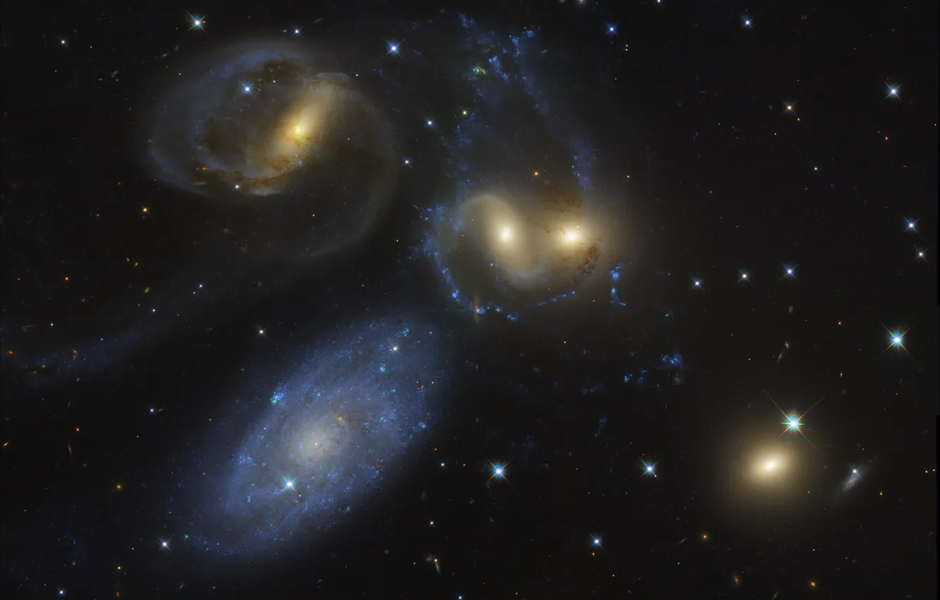 Фото обои 7318A, Квинтет Стефана, 7317, NGC 7319, 7318B