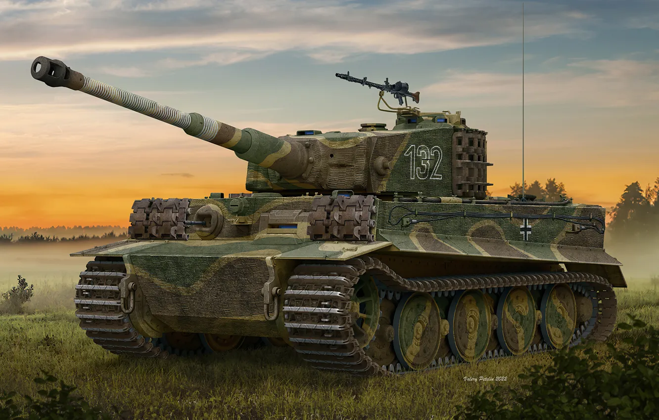 Фото обои Германия, Tiger, Panzerwaffe, Тяжёлый Танк, Tiger I Ausf.E