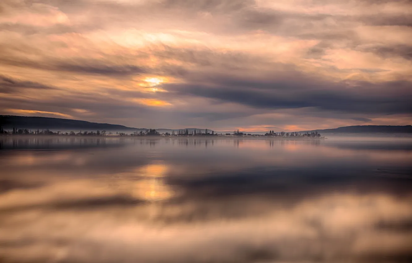 Фото обои закат, озеро, Германия, Germany, Боденское озеро, Lake Constance