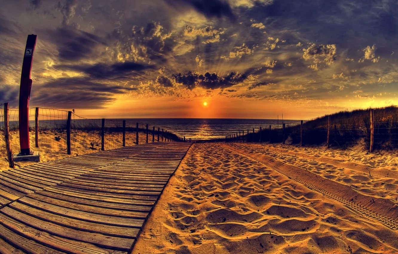 Фото обои beach, sunset, sand