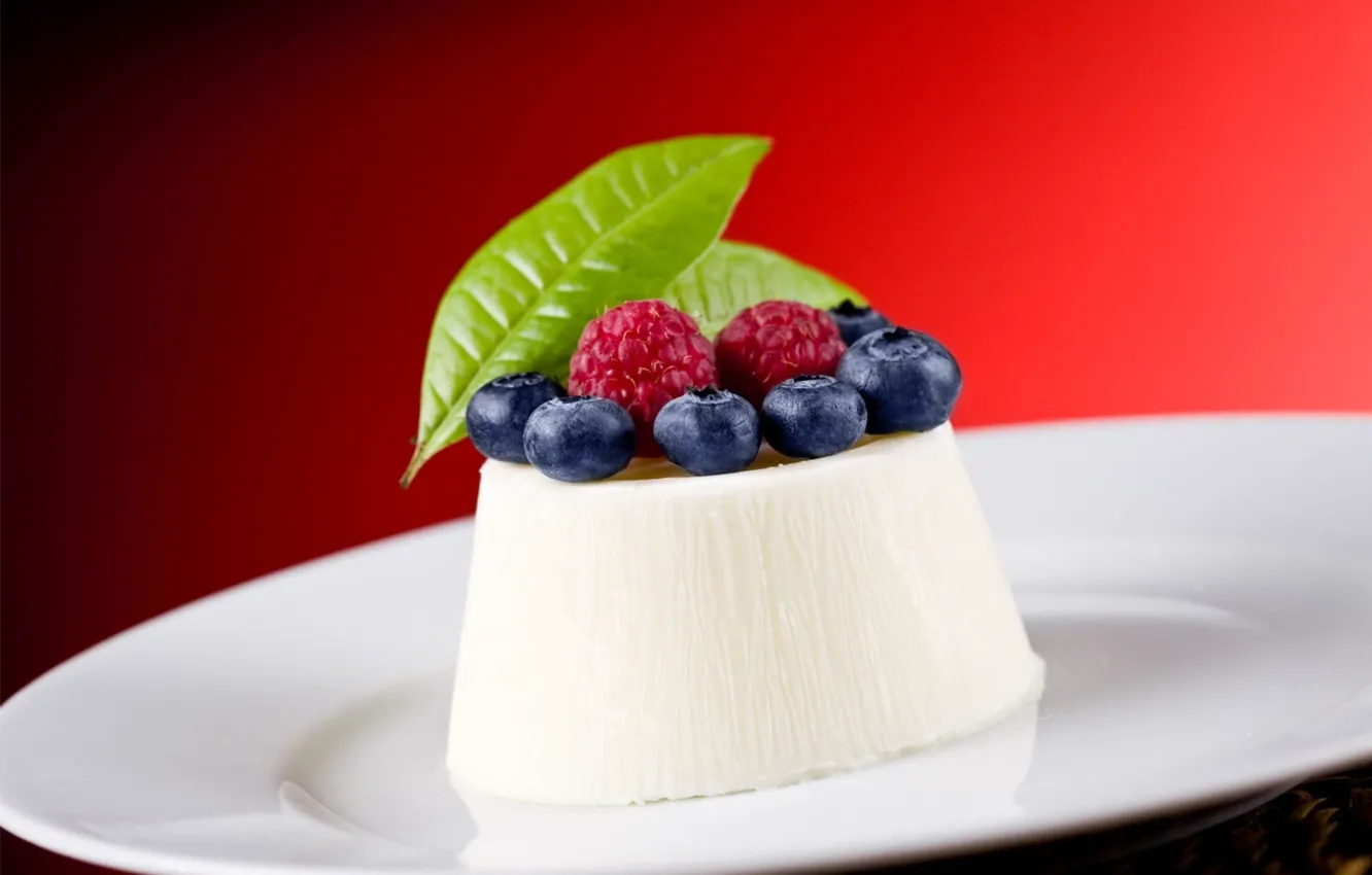 Фото обои малина, еда, черника, крем, десерт, blueberry, cream, dessert